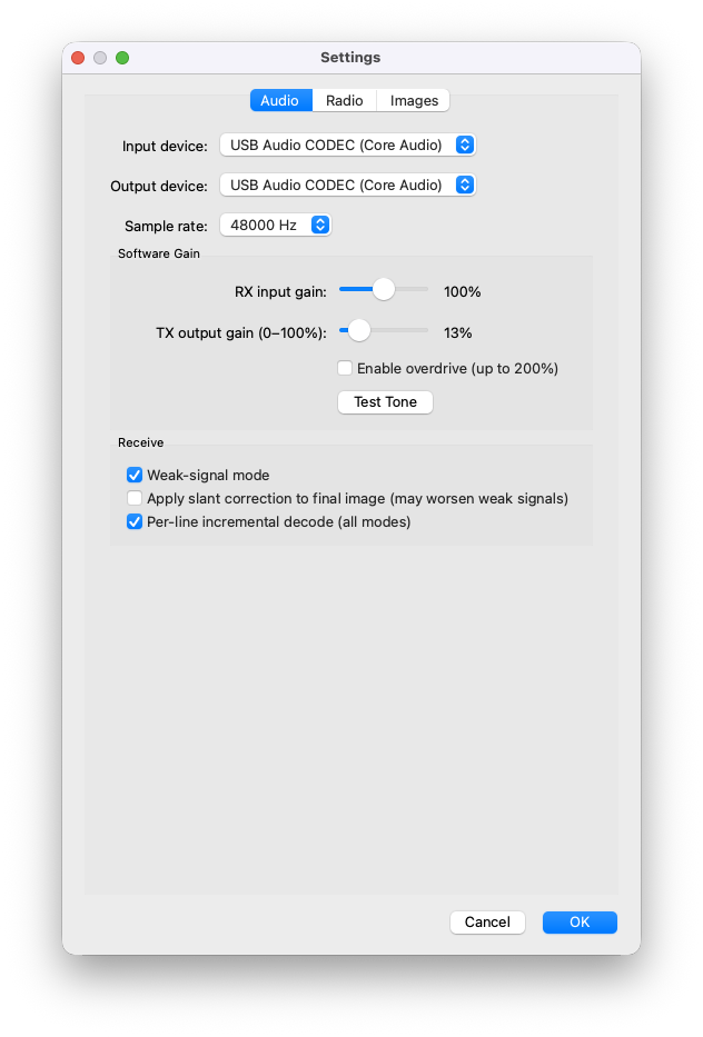 Audio Settings